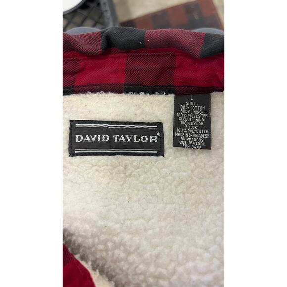 🪵 David Taylor Buffalo Plaid Flannel Jacket Sherpa Lined Men’s L - Picture 4 of 5